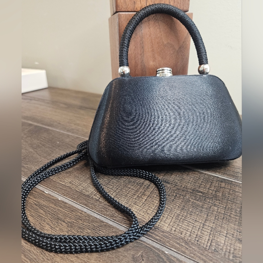 Little TINY Black Party Purse La Regale Vintage Handbag Crossbody